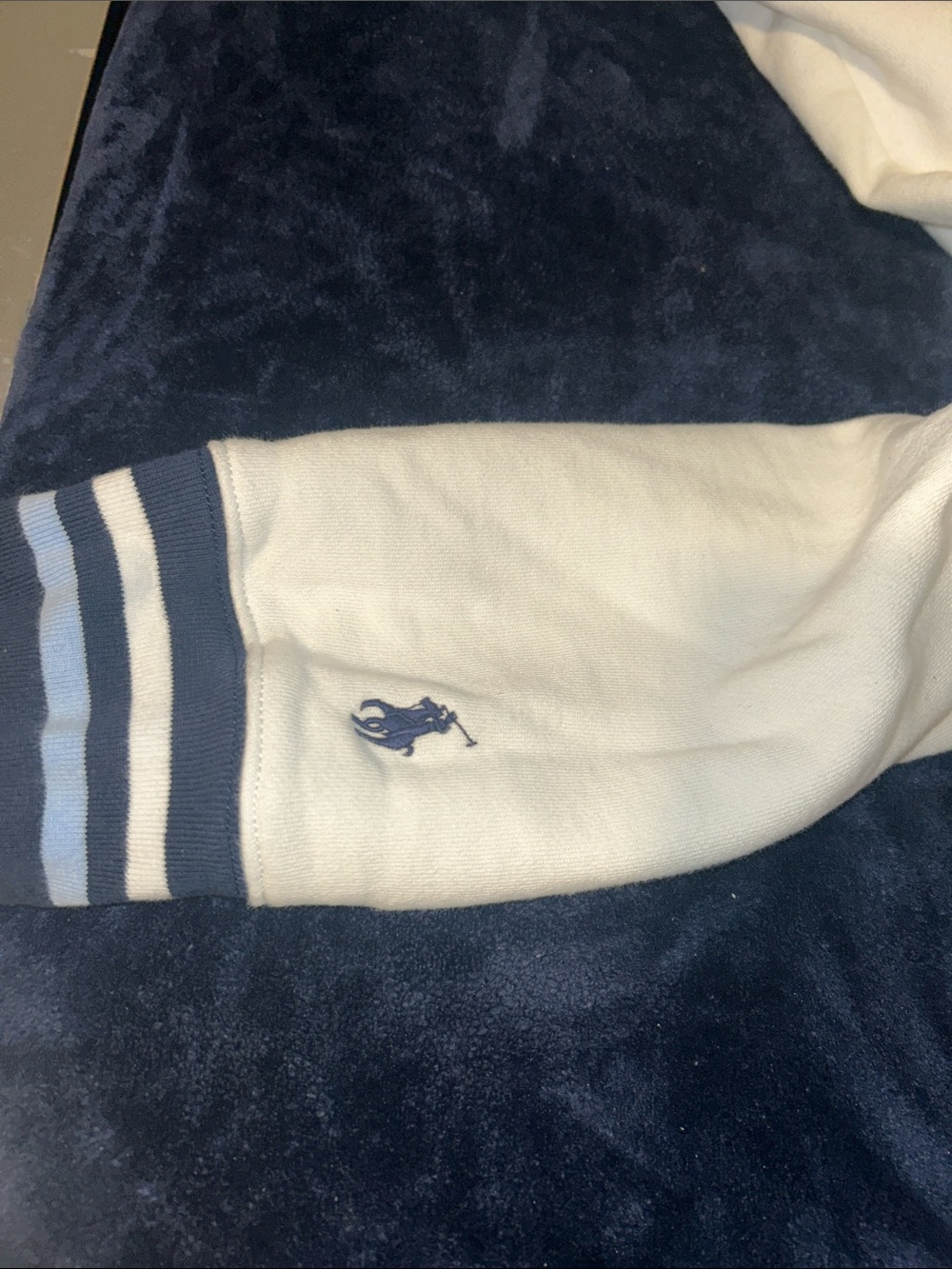 Polo by Ralph Lauren White V-Neck Pullover with Navy & Light Blue Trim - Picture 11 of 11